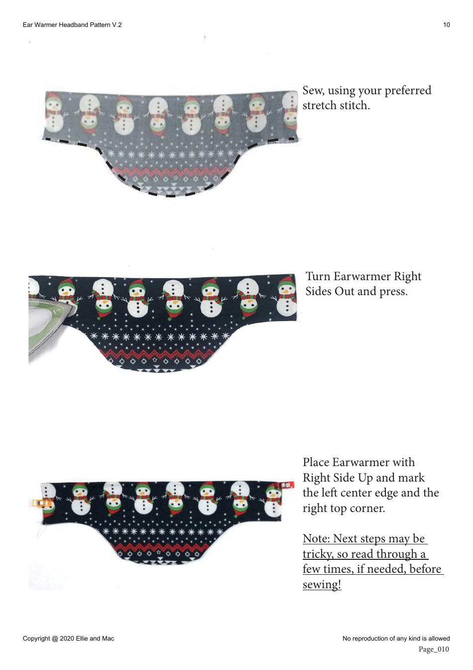 Ear Warmer Headband Sewing Pattern Templates, Page 10