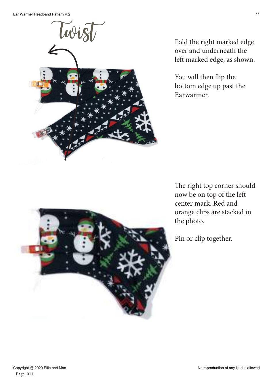 Ear Warmer Headband Sewing Pattern Templates, Page 11