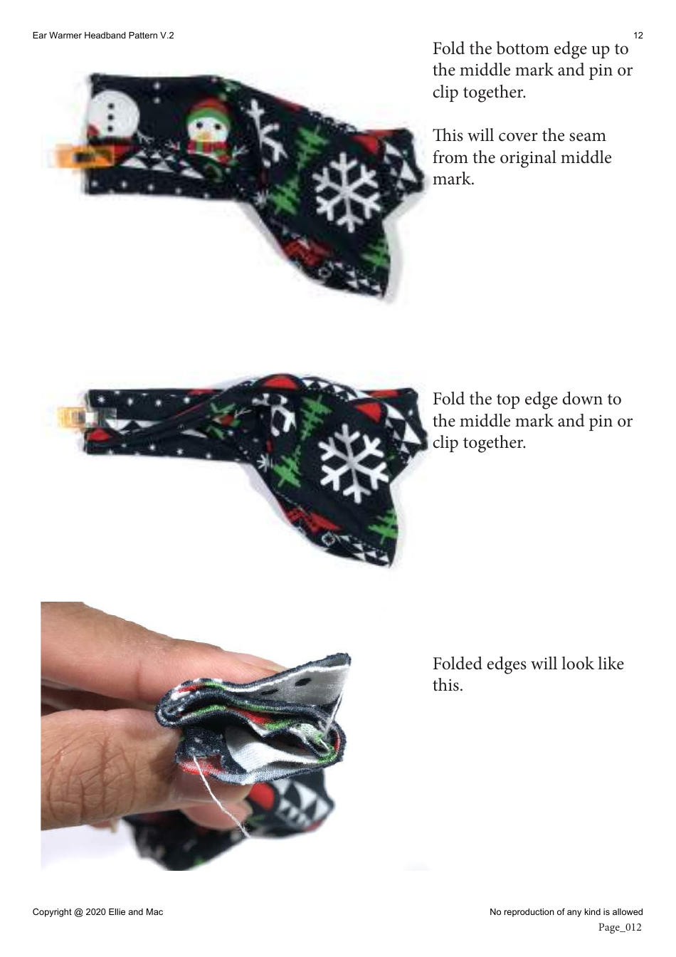 Ear Warmer Headband Sewing Pattern Templates, Page 12