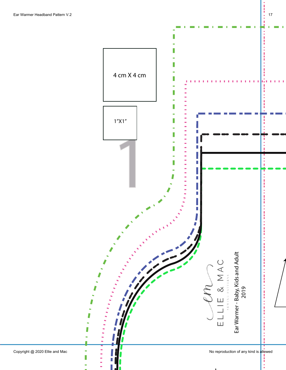Ear Warmer Headband Sewing Pattern Templates, Page 17
