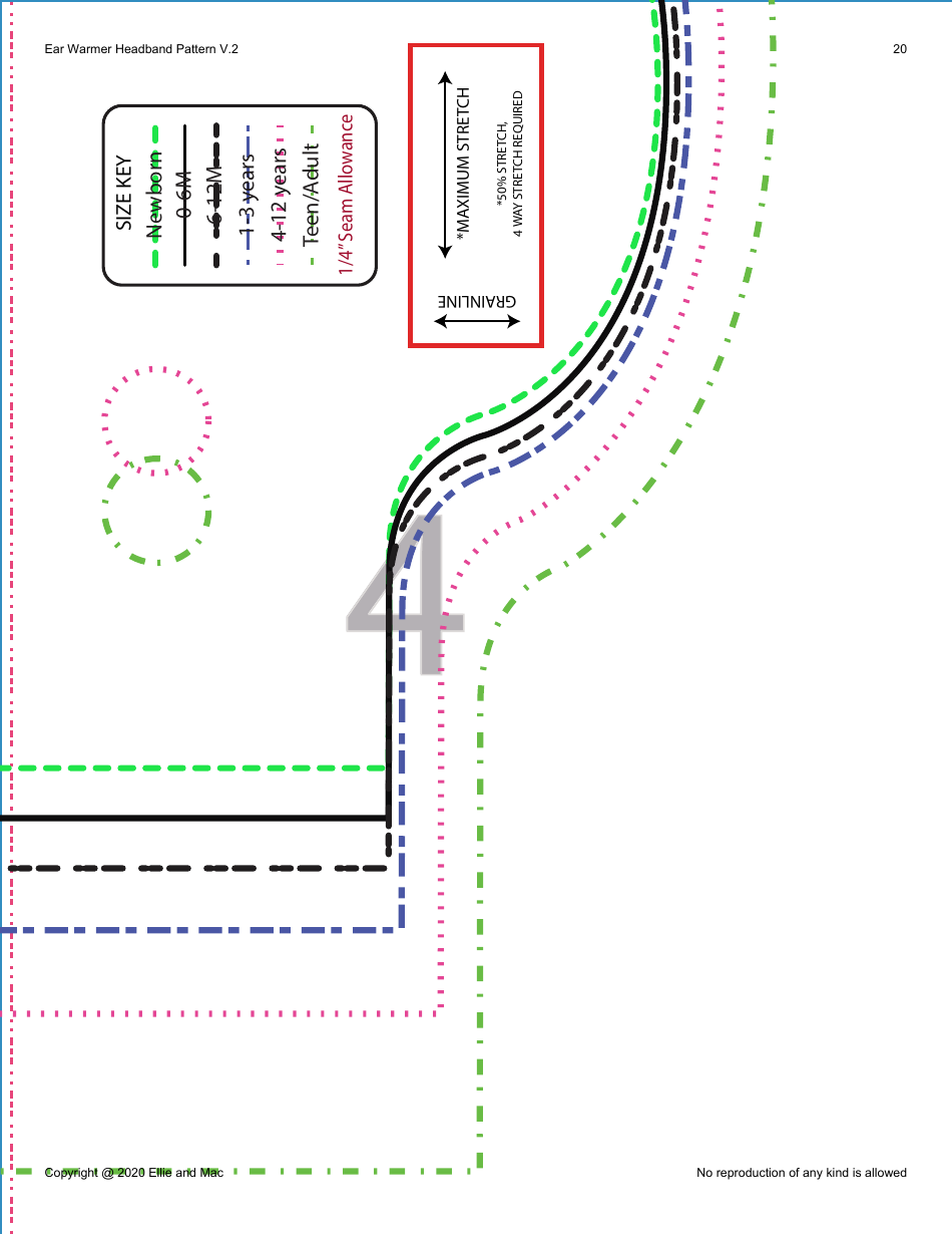 Ear Warmer Headband Sewing Pattern Templates, Page 20