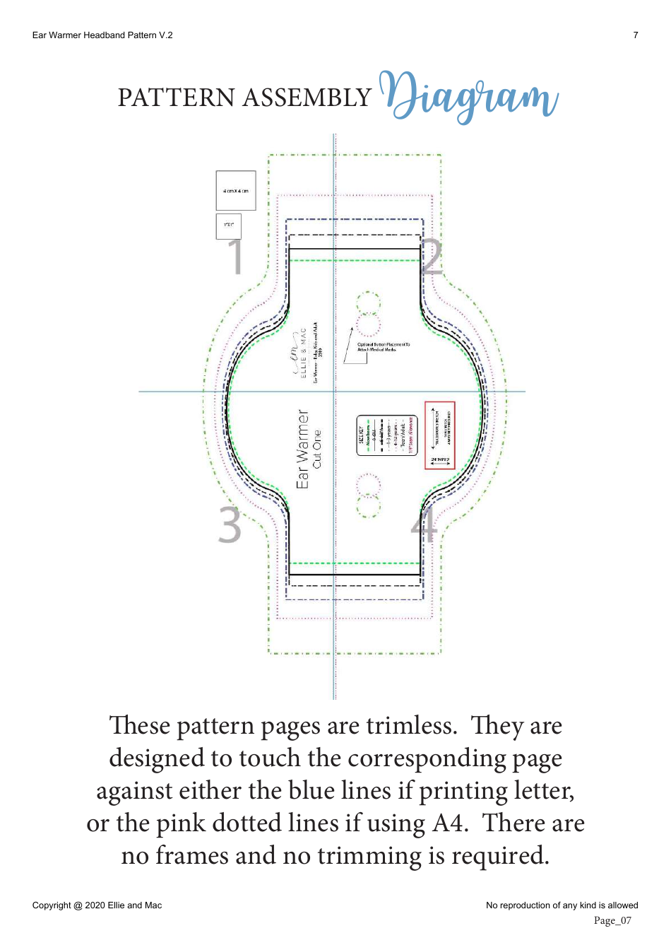 Ear Warmer Headband Sewing Pattern Templates, Page 7