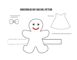 Document preview: Gingerbread Boy and Girl Fingerpuppet Template