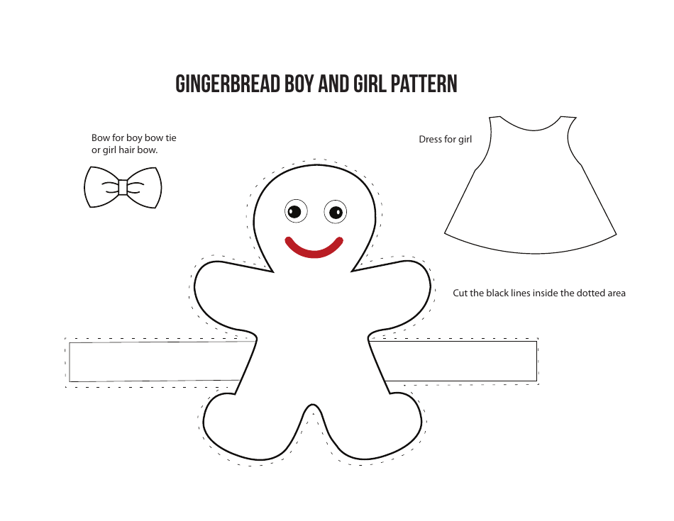 Gingerbread Boy and Girl Fingerpuppet Template, Page 1