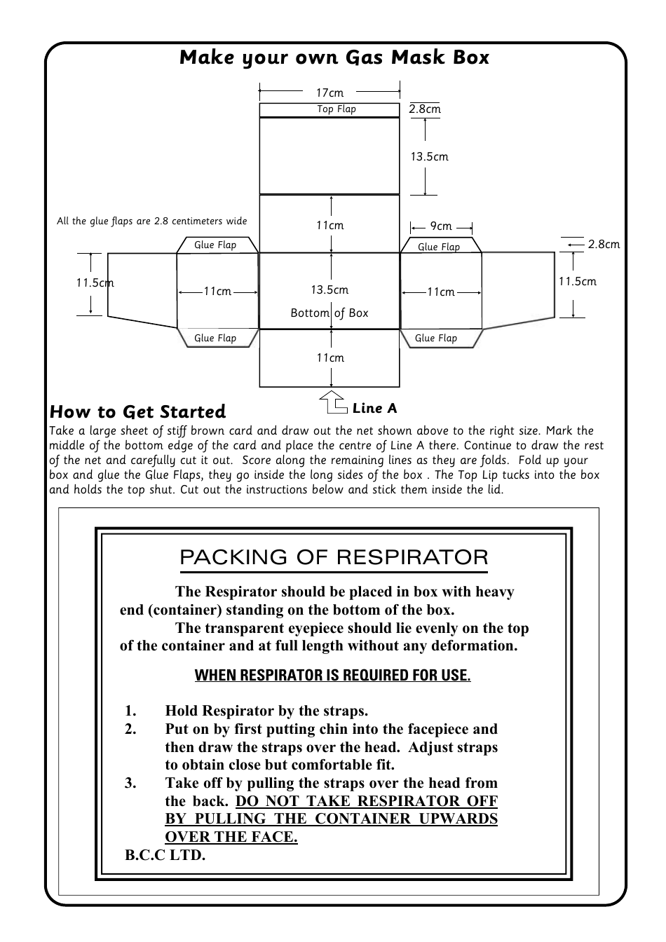 Gas Mask Box Template Download Printable PDF Templateroller