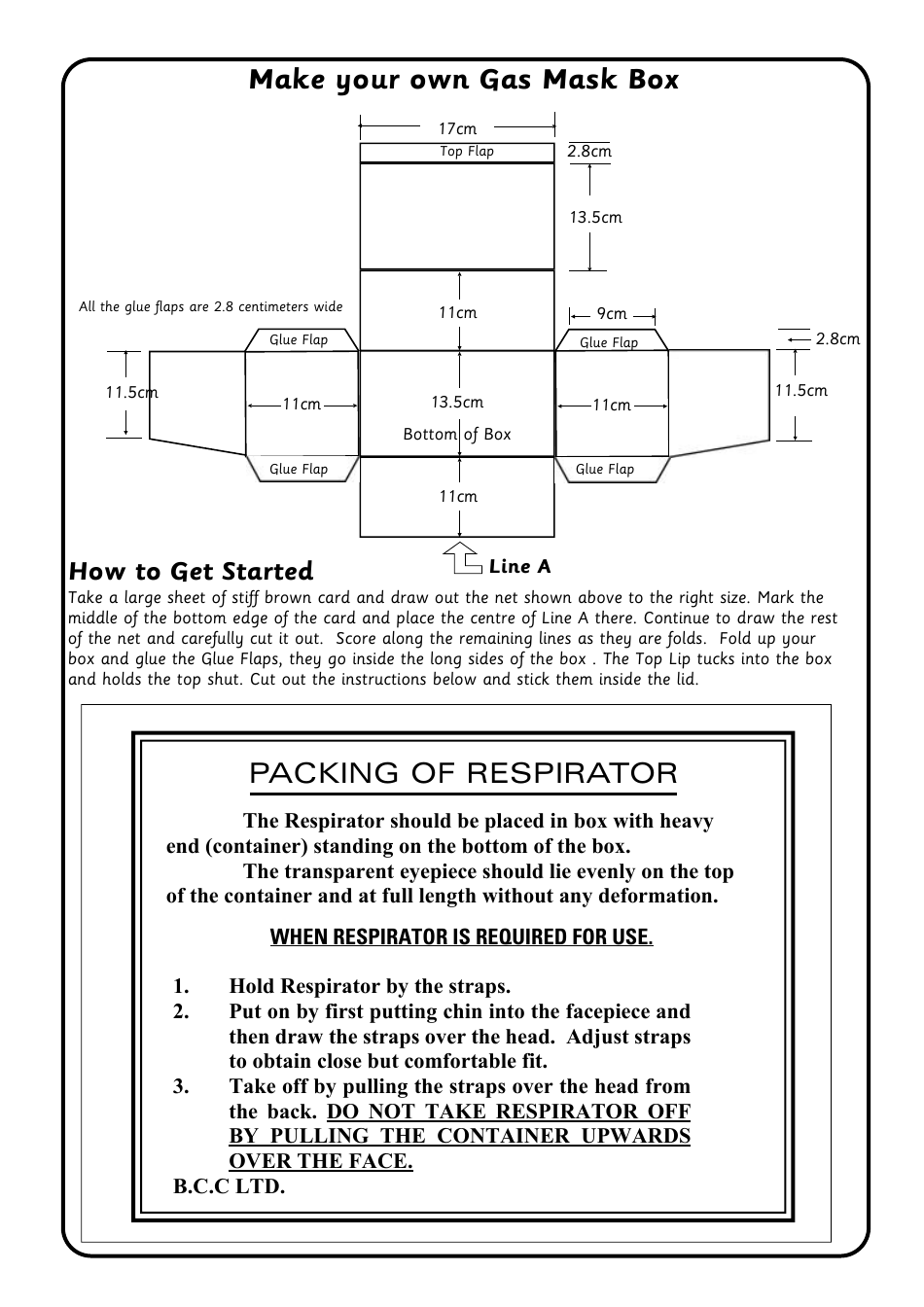 Gas Mask Box Template - Printable, Editable Form for Gas Mask Box