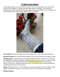 72 Stitch Sock Knitting Pattern