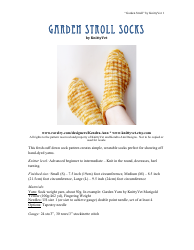 Document preview: Garden Stroll Socks Knitting Pattern