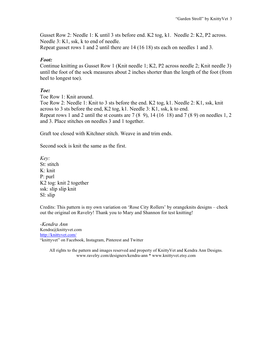 Garden Stroll Socks Knitting Pattern, Page 3