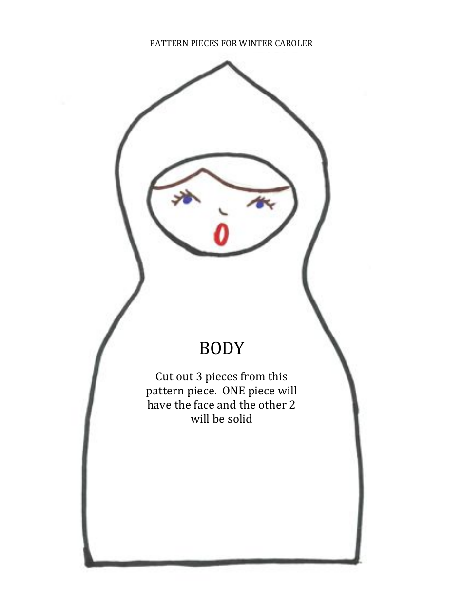 Winter Caroler Sewing Pattern Template, Page 11
