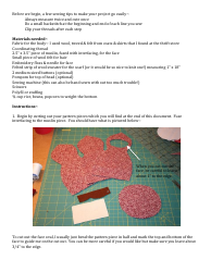 Winter Caroler Sewing Pattern Template, Page 2