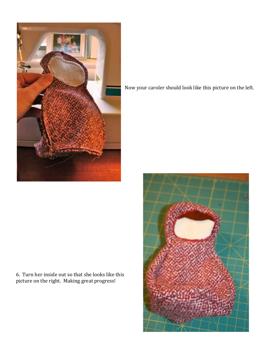 Winter Caroler Sewing Pattern Template, Page 6