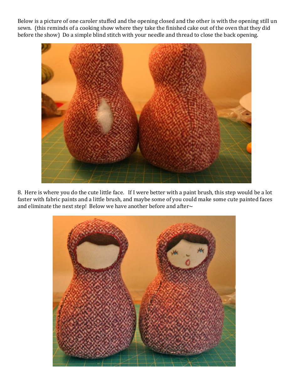 Winter Caroler Sewing Pattern Template, Page 8