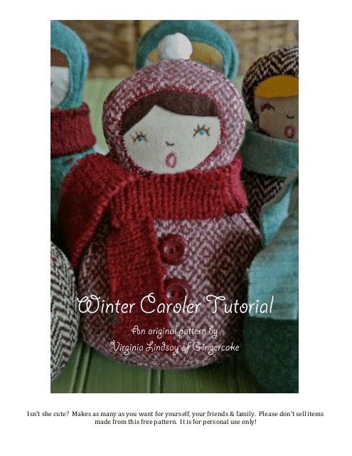 Winter Caroler Sewing Pattern Template - Preview Image