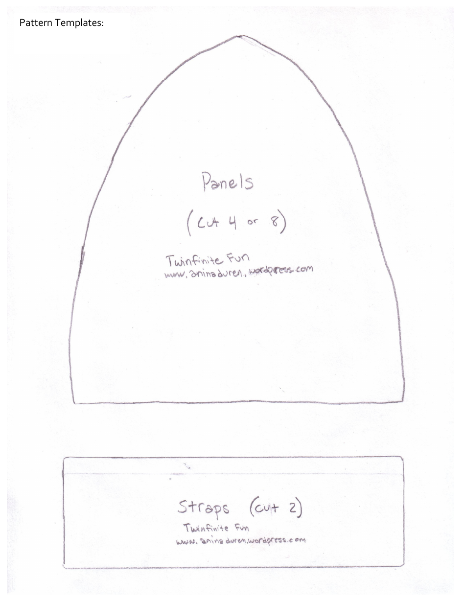 Infant / Toddler Sun Hat Pattern Template, Page 4