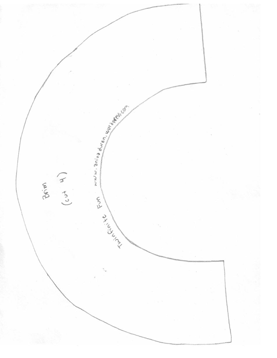 Infant / Toddler Sun Hat Pattern Template, Page 5