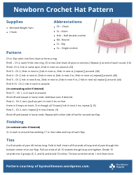 Document preview: Newborn Hat Crochet Pattern