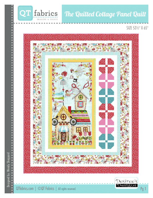 Quilted Cottage Panel Quilt Pattern - Beautiful floral and cottage-inspired panel quilt pattern.