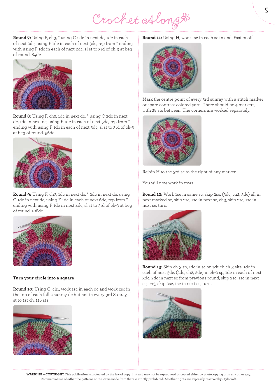 Sunstar Blanket Crochet Pattern - Part 1 - US Terms, Page 7