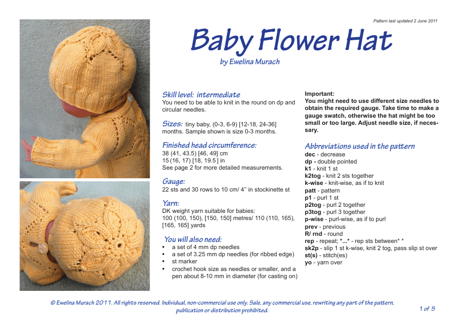 Baby Flower Hat Crochet Pattern
