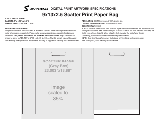 Document preview: 9x13x2.5 Scatter Print Paper Bag Template