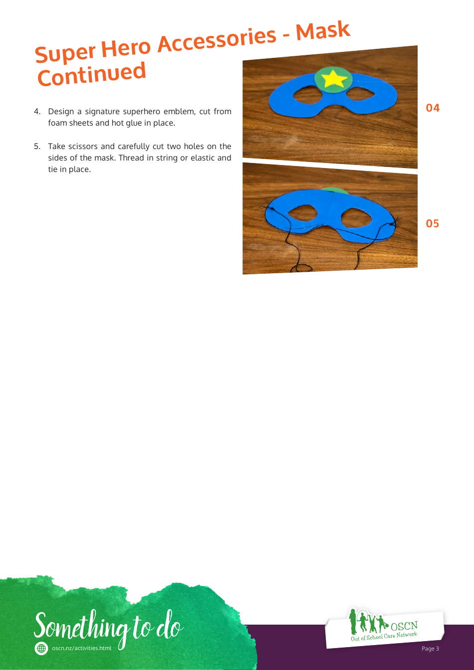 Superhero Mask Template - Orange, Page 3