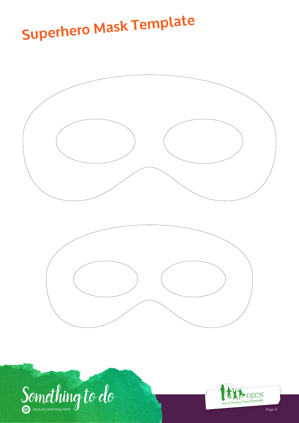 Superhero Mask Template - Orange, Page 4
