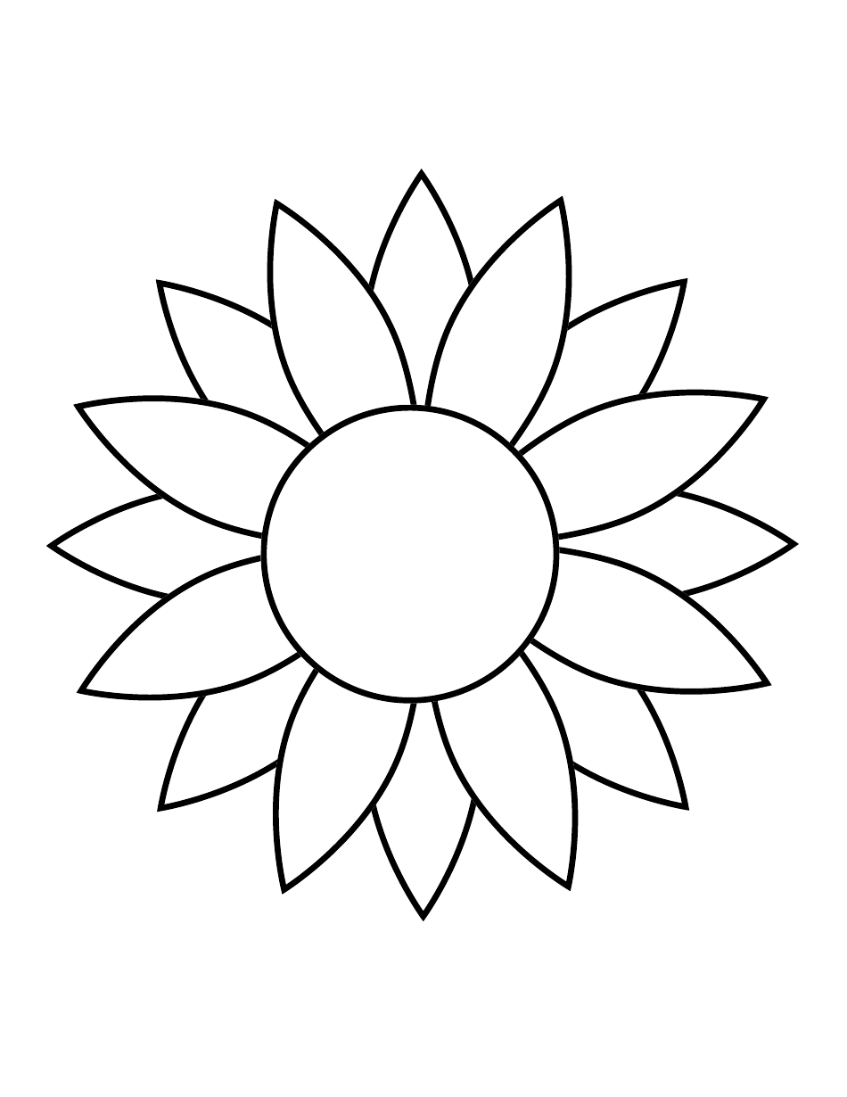 Sunflower Template - Classic Download Printable PDF | Templateroller