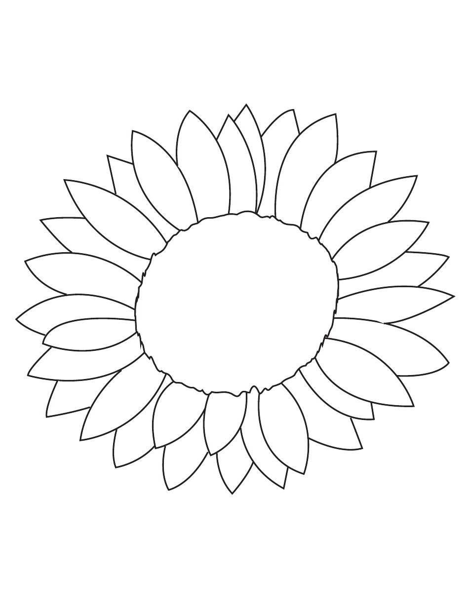 Sunflower Template - Beautiful Download Printable PDF | Templateroller