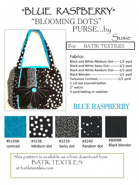 Blooming Dots Purse Sewing Pattern Templates - Image Preview