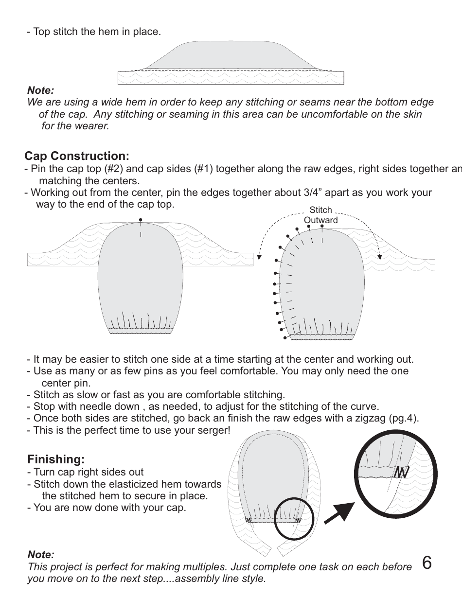 Scrub CAP Sewing Pattern Templates, Page 6