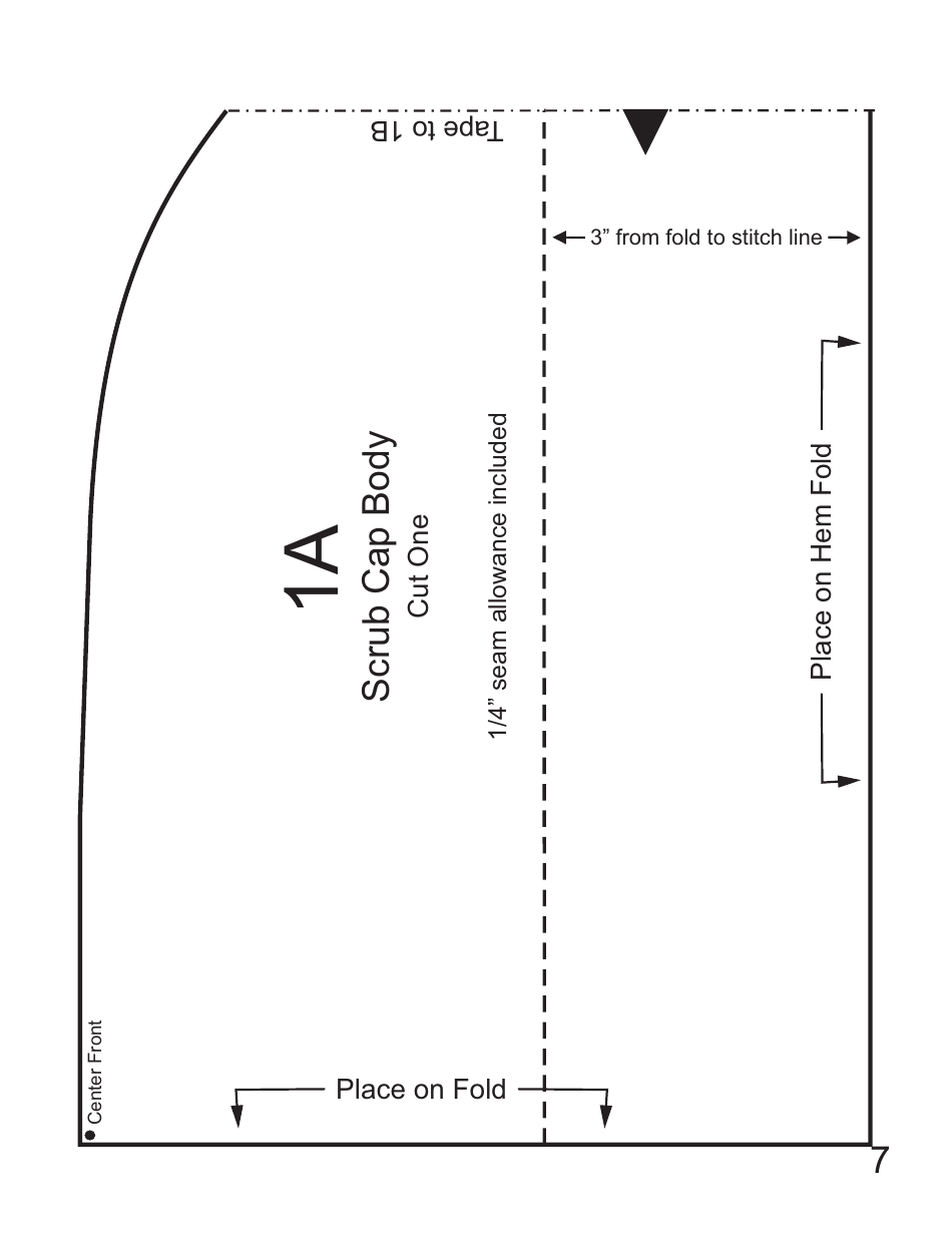 Scrub CAP Sewing Pattern Templates, Page 7