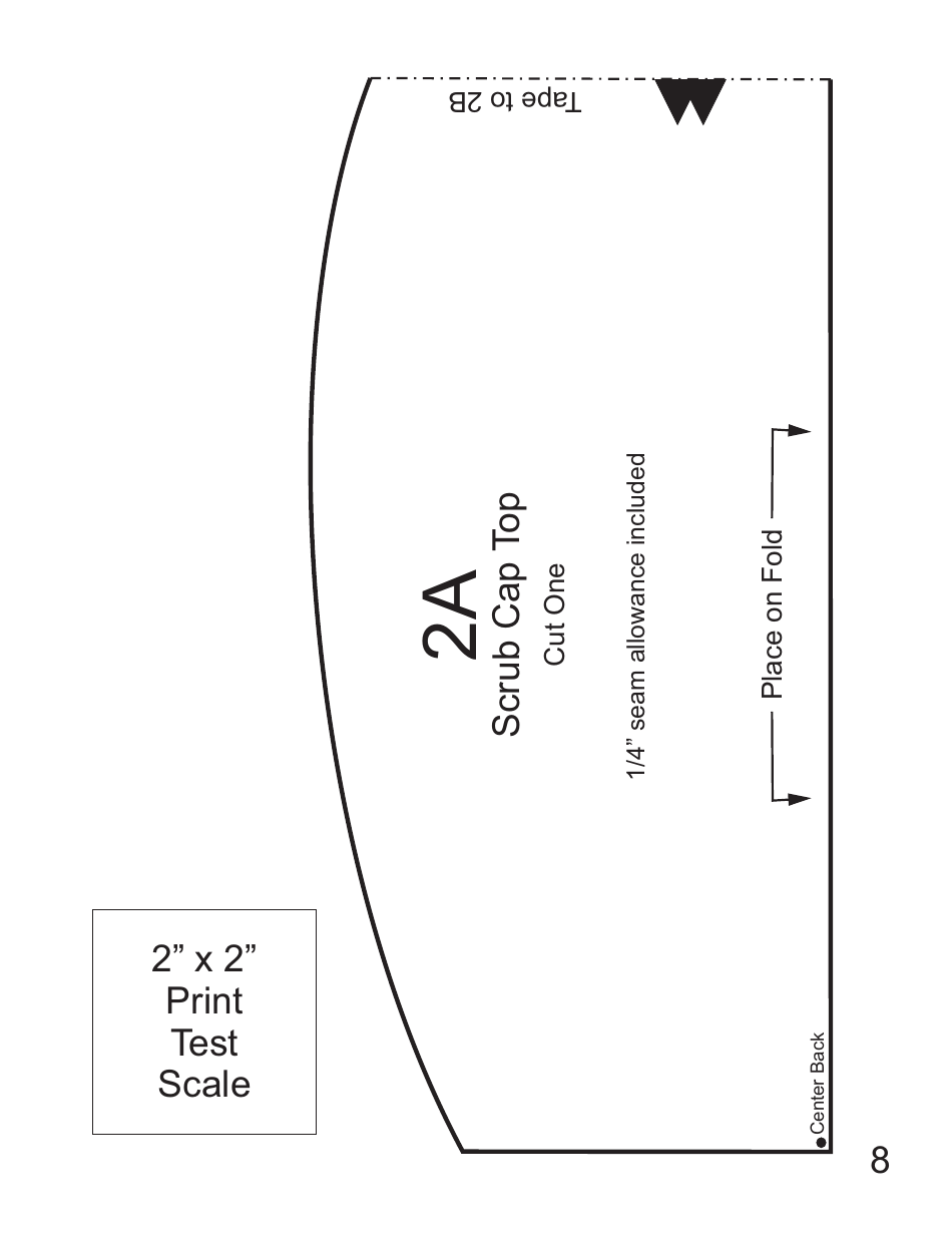 Scrub CAP Sewing Pattern Templates, Page 8