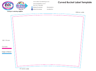 Document preview: Curved Bucket Label Template