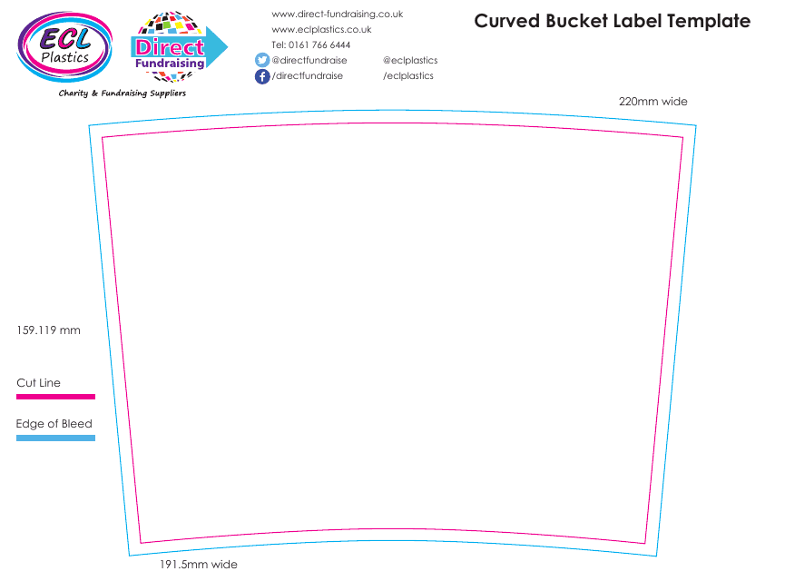 Curved Bucket Label Template