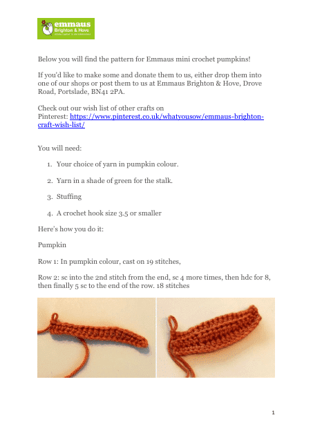 Mini Pumpkin Crochet Pattern