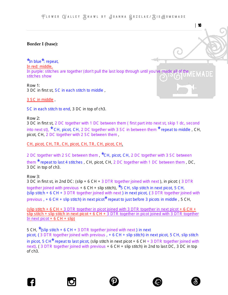 Flower Valley Shawl Pattern, Page 10