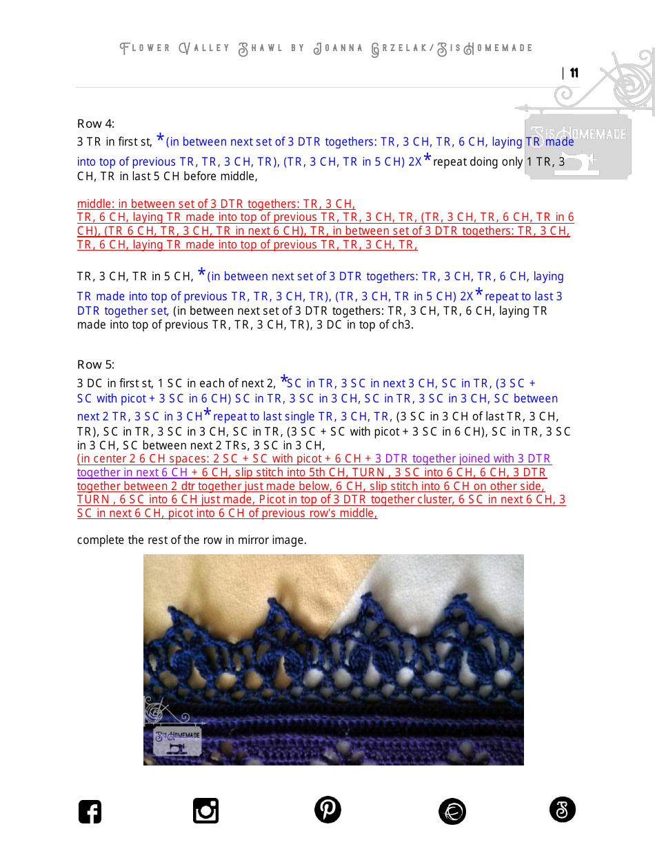 Flower Valley Shawl Pattern, Page 11