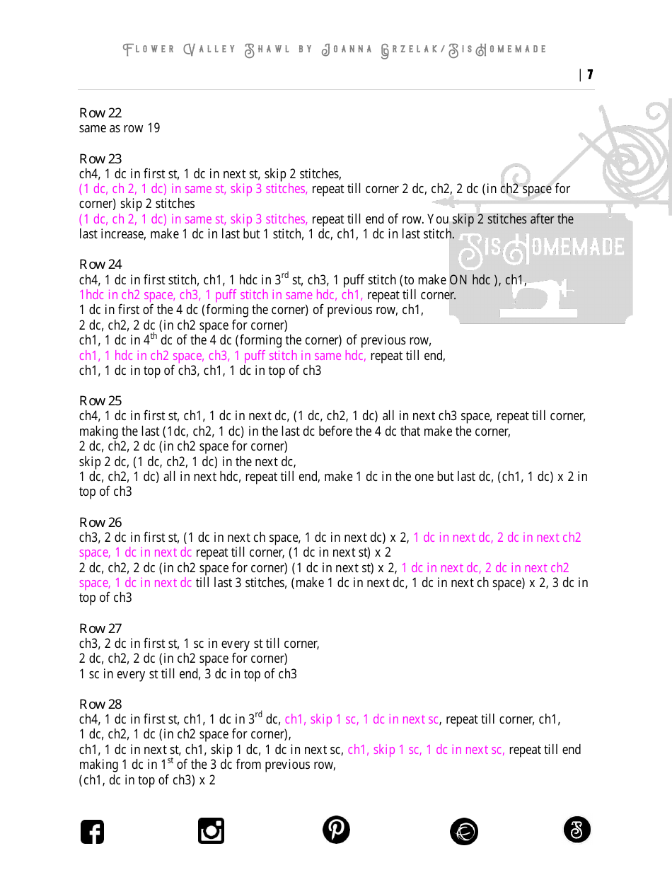 Flower Valley Shawl Pattern, Page 7