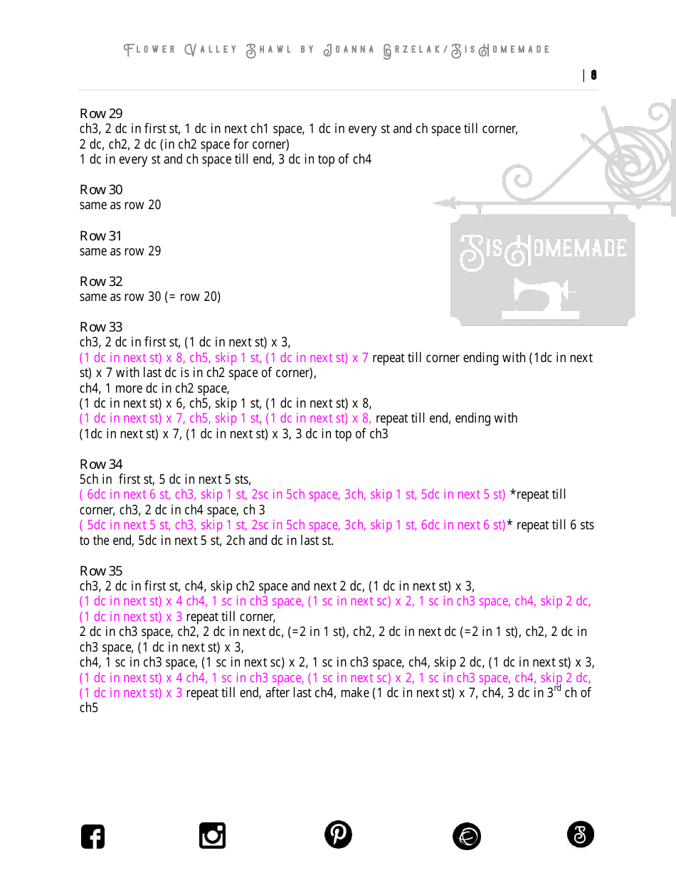 Flower Valley Shawl Pattern, Page 8