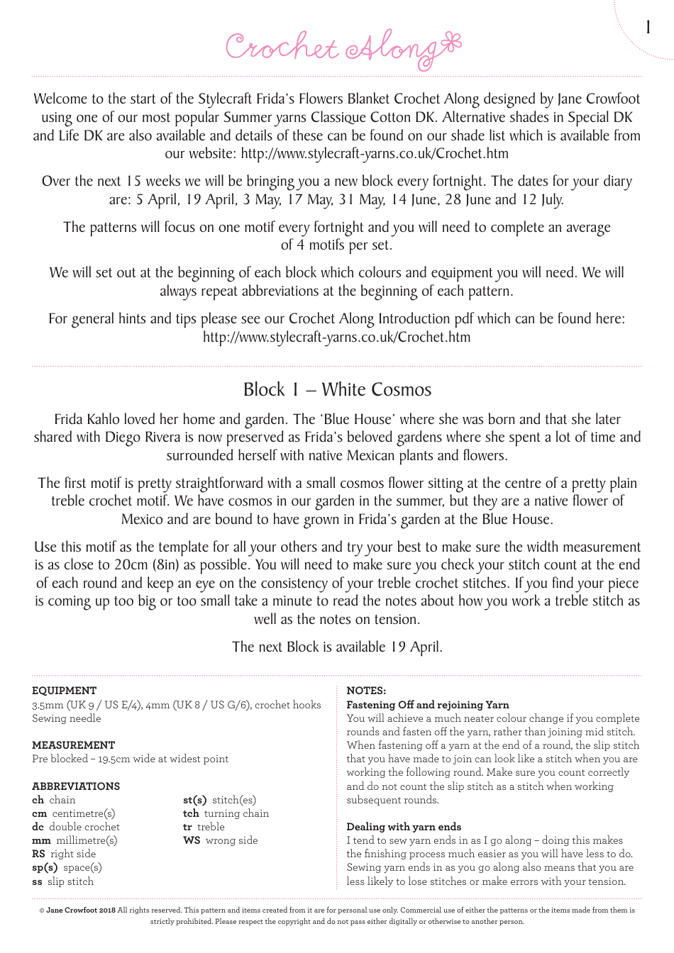 White Cosmos Flower Blanket Crochet Pattern (UK Terms) - Jane Crowfoot, Page 3