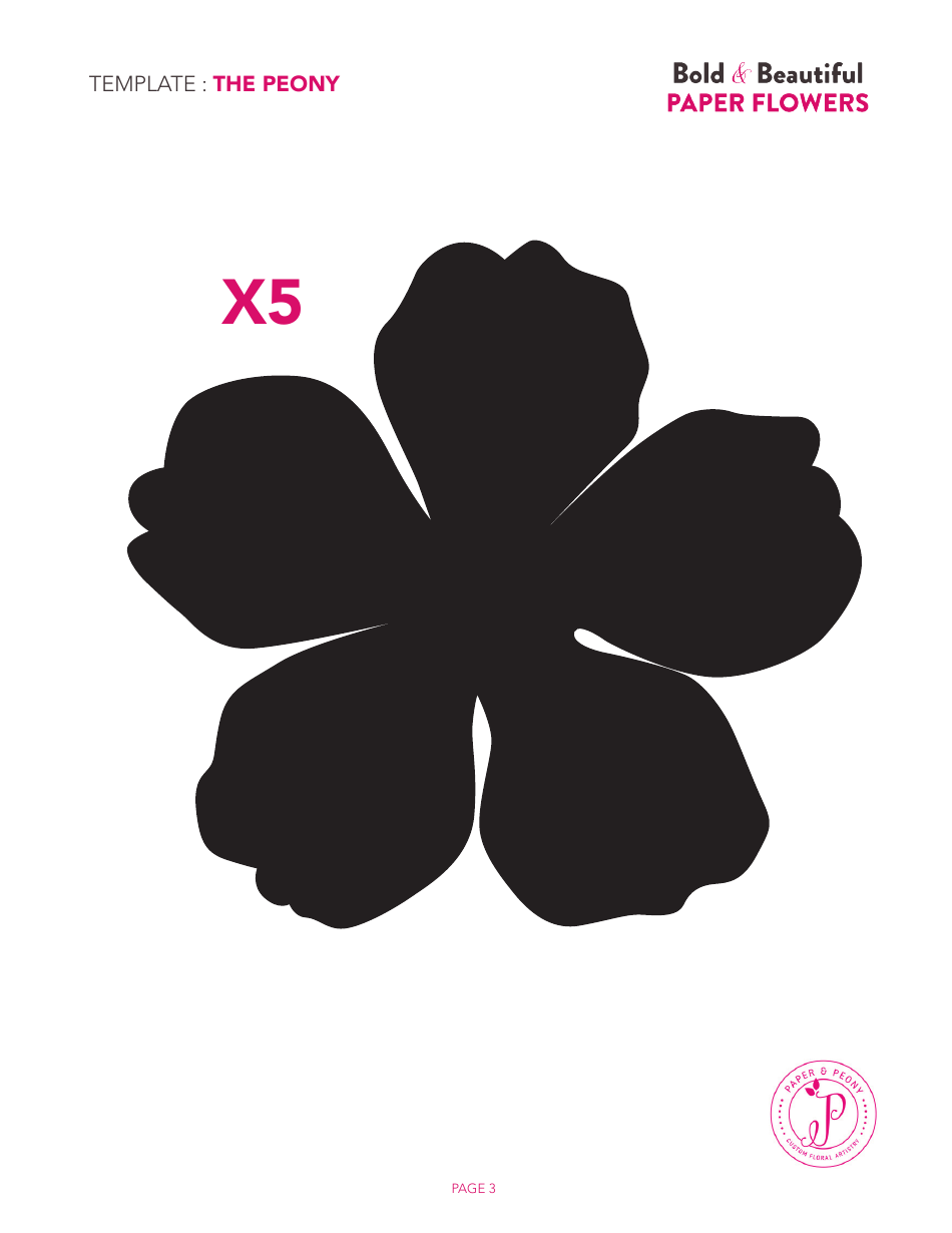 Paper Peony Flower Templates, Page 3