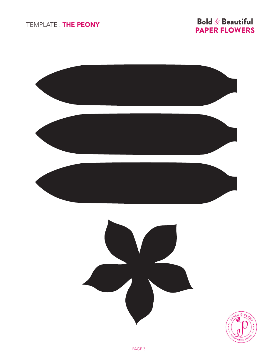 Paper Peony Flower Templates, Page 4