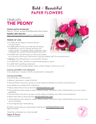 Document preview: Paper Peony Flower Templates