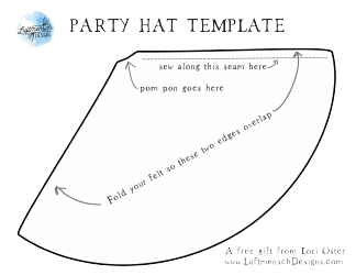 Document preview: Party Hat Template - Lori Oster