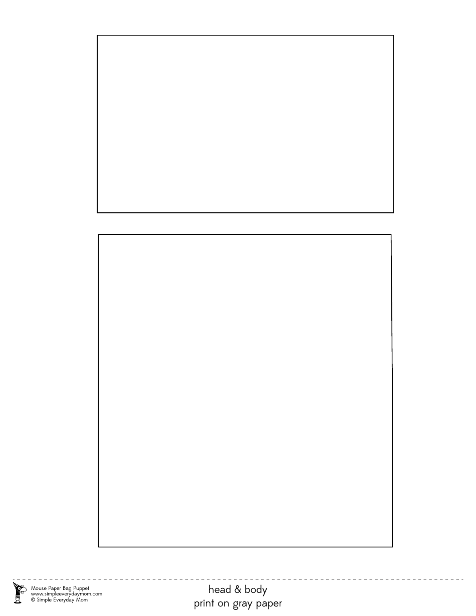 Mouse Paper Bag Puppet Templates, Page 3