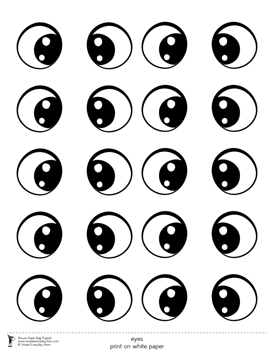 Mouse Paper Bag Puppet Templates, Page 4