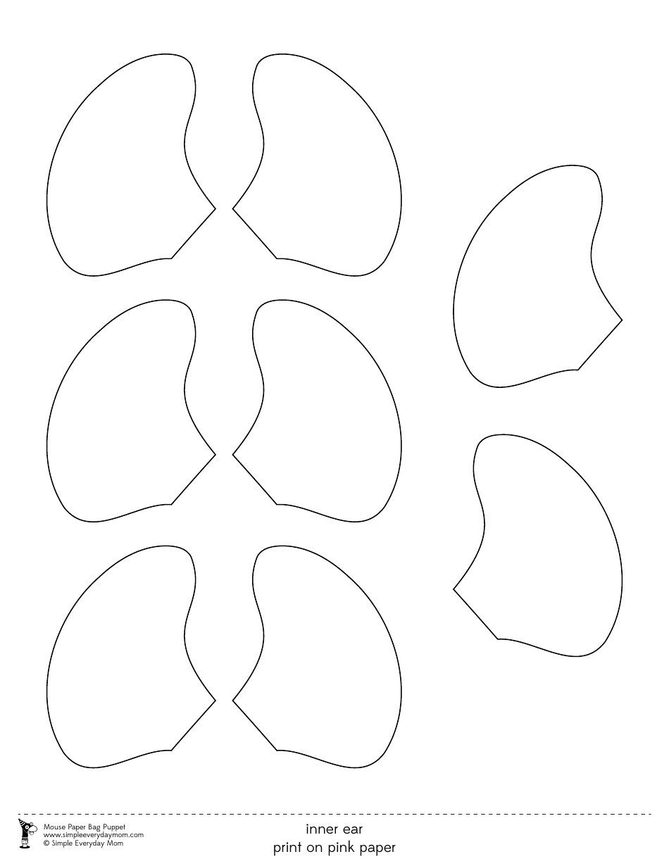 Mouse Paper Bag Puppet Templates, Page 6