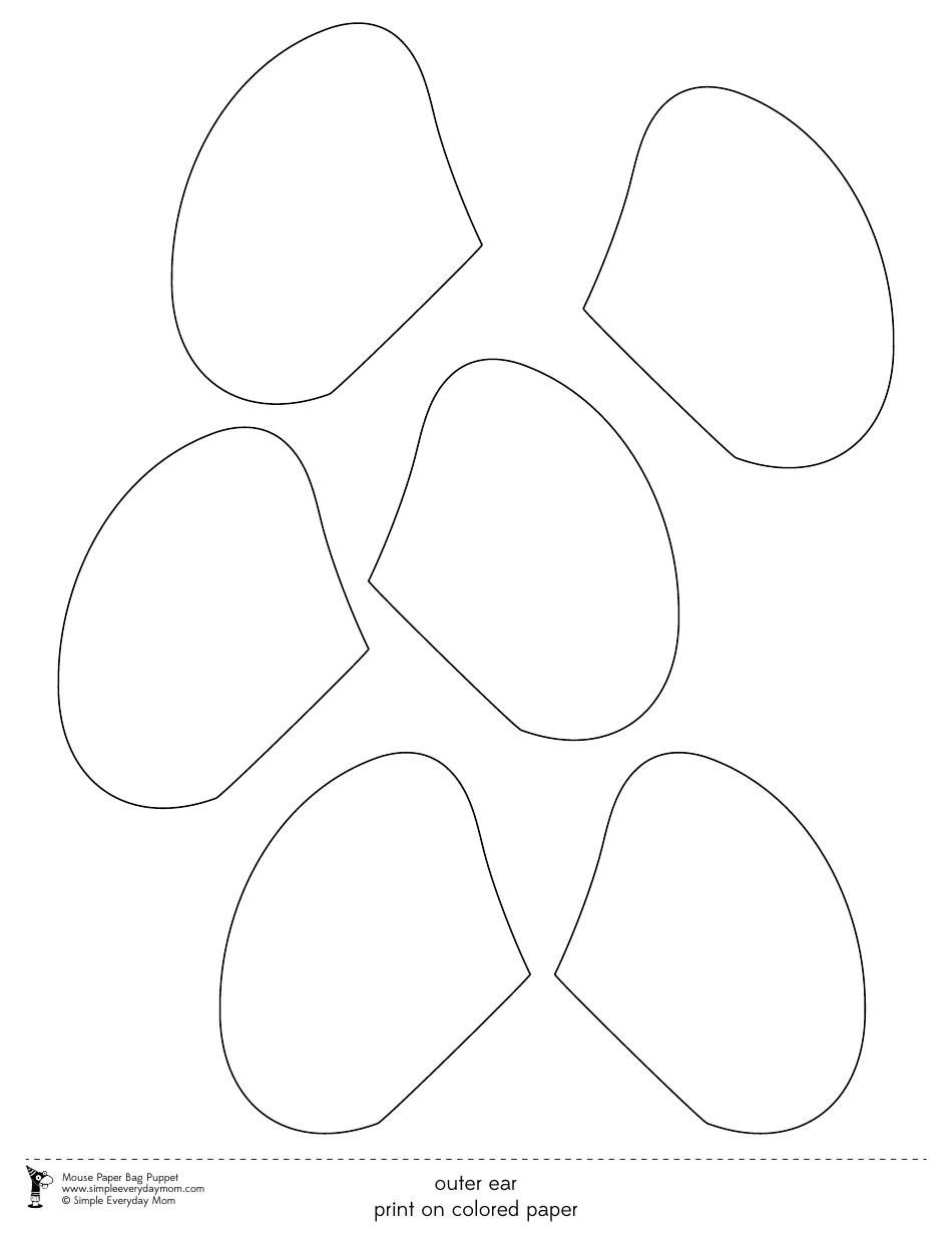 Mouse Paper Bag Puppet Templates, Page 7