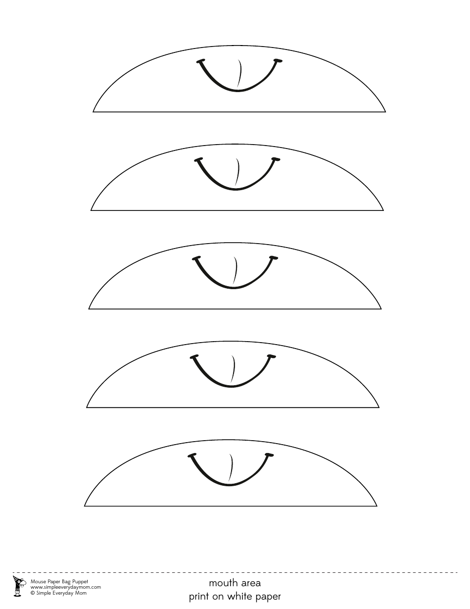 Mouse Paper Bag Puppet Templates, Page 9